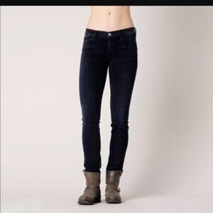 GoldSign Frontier Black Jeans Cropped Low Rise Slim Embroidered Back Pockets 30